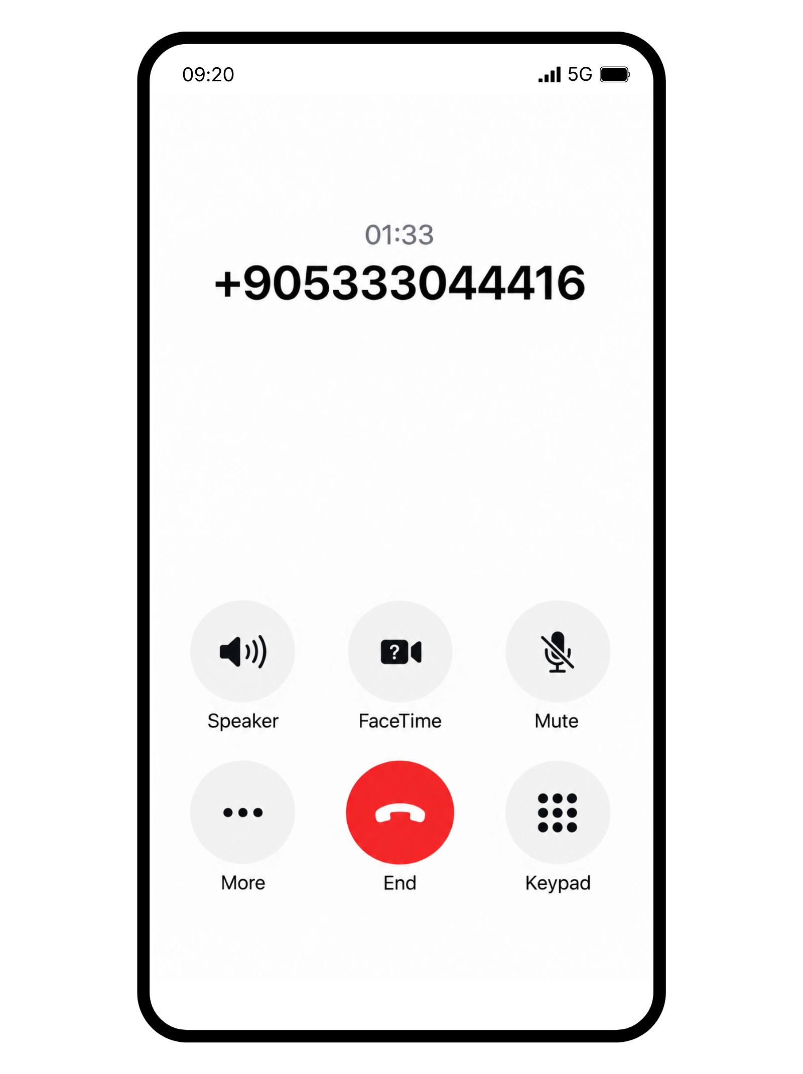 Phone screen showing a call handled by Elvador's voice AI assistant on the business's existing number.